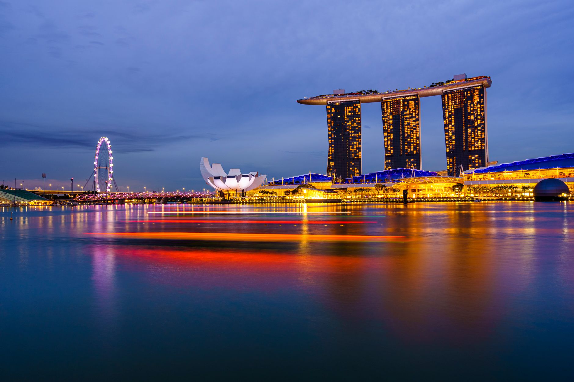 Singapore waterfront at dusk